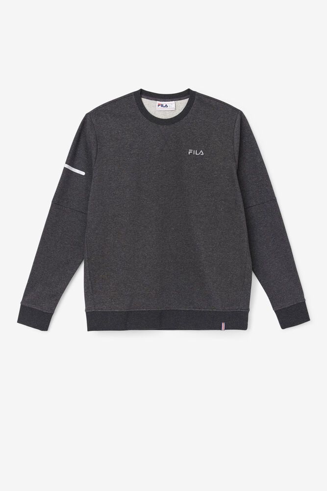 Fila Sweatshirt Commuter Crew Mens Black - India MSQ-097458